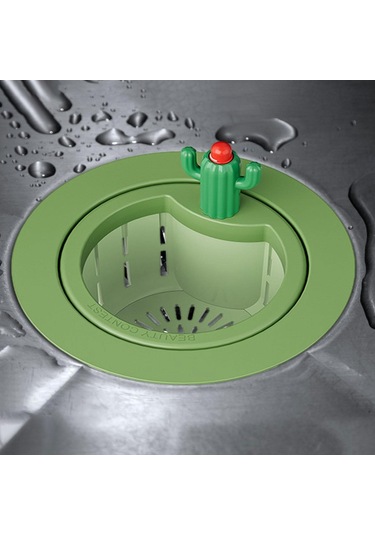 Suntek Kaktüs Lavabo Süzgeci Sağlam Yedek Takması Yeşil