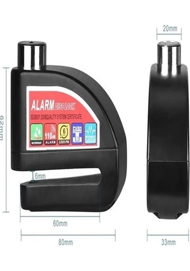 Pc-05 110db Kablolu Alarmlı 7mm Çelik Pim Motosiklet Scoter Bisik