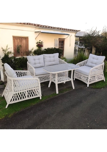 Marbella X Rehome İkili Rattan Bahçe Oturma Grubu 626 Bej - Krem