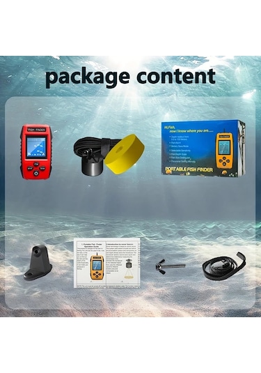 Oldfriend Kırmızı Tl88e El Tipi Balık Bulucu Renkli Ekran 100m Derinlik Ölçer Pil İle Taşınabilir