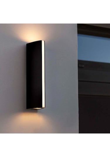 Modern Ve Şık Tasarım 8 Watt Gün Işığı Led Armatür, Villa, Kafe, Bar, Otel, Bahçe, Balkon Led Aplik Siyah