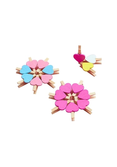 Sarı-50 Adet Mini Aşk Kalp Ahşap Mandal Pinza De Madera Mandal Bois Zanaat Klipler Dıy Elbise Po Kağıt Peg Mandal