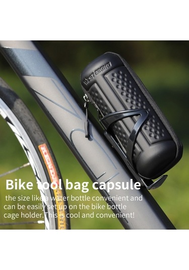 Willowhaven Bisiklet Alet Kavanozu, Sert Kabuklu Su Şişesi, Dağ Yolu Tamir Seti, Mat Siyah Su Şişesi Çantası Siyah