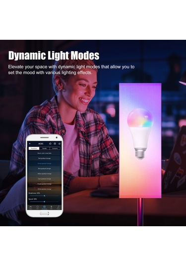Mufunye Akıllı Rgb+cct Işık Ampülü, Zengge Uygulama Ve Kumanda İle Kontrol, 2700k-6500k Renk Sıcaklığı, 16m Rgb Rengi, Müzik Senkronizasyonu Ve Zamanlayıcı Fonksiyonu, Beyaz