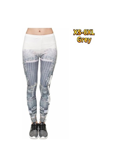 Novahub Gri Bayan Açık Mor Tüy Baskılar Streç Yoga Tayt Spor Koşu Spor Salonu Spor Aktif Pantolon Gri - 2xl Gri