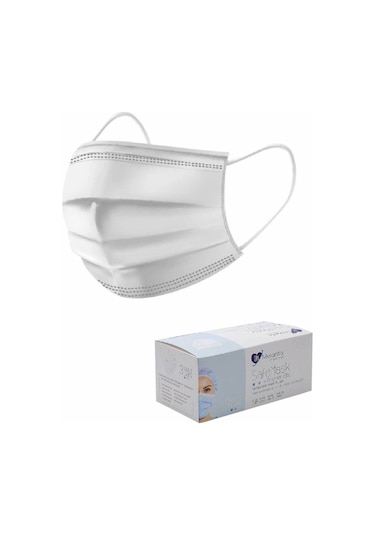 Melantis Medikal 3 Katlı Telli Meltblownlu Cerrahi Maske Beyaz 3 x 50'li