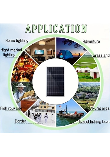 Honeybeeshop Weıhaoxı Solar Paneller 1 Monokristal Güneş Paneli 100a Şarj Kontrol Cihazı Motosiklet Tekne Karavan Kamp Ev Aydınlatma