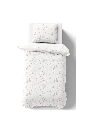 Organik Tek Kişilik Nevresim Takımı 160x220 - Huzurlu Kanatlar Renkli