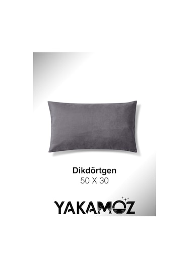 Br Yakamoz Gümüş Grisi Kırlent , Yastık Kılıfı Kadife Görünümlü Velvet Touch Serisi Gümüş Grisi