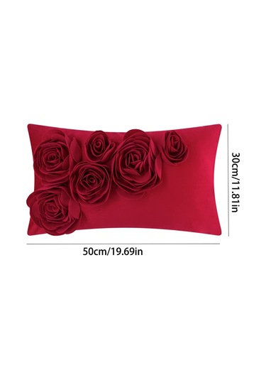 3d Çiçek Yastık Kılıfı Dekoratif El Yapımı Çiçek Yastık Kılıfı Yumuşak Kadife Yastık Kılıfı Yatak İçin Bel Yastığı Oturma Odası Sandalye Kanepe Dekoru Şamları 30cm 50cm Diğer