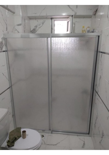 Nokta Duşakabin 110 Cm Teknesiz Plastik Mika Camlı Duşakabin Nd412 Şeffaf