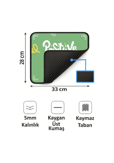 Vibes Only Tasarımlı 33x28 Cm Mousepad Kaymaz Taban Rahat Konforlu Mouse Pad
