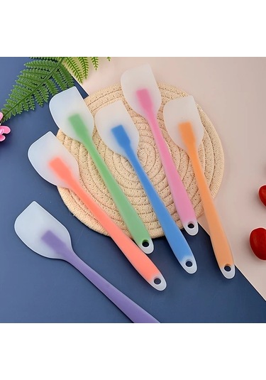 Honeybeeshop 1 Adet Yarı Saydam Multifonksiyonel Silikon Krem Spatulası Mavi Mavi
