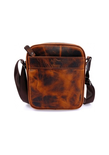 Hakiki Deri Crazy Hardal Erkek Postacı Çanta Kangaroo K 8875-Zh