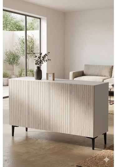 Ka1214bt Zeynep Konsol Ve Tv Sehpası Beyaz-traverten 120cm