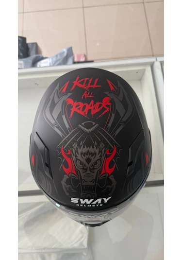 Sway SW 820 Xamurai Full Face Motosiklet Kaskı Siyah