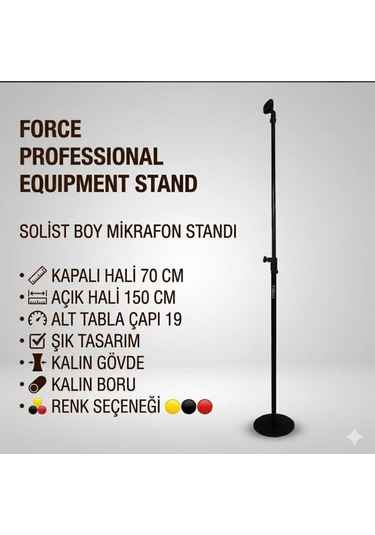 Profesyonel Solist Boy Mikrofon Standı