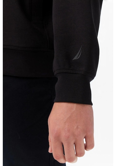Nautica Erkek Siyah Classic Fit Fermuarlı Sweatshirt-11437 Siyah