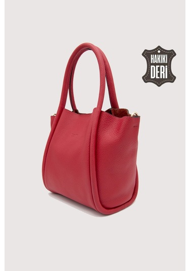 Hakiki Deri Kadın Organizerlı El Çantası Kırmızı Smr9206 Kırmızı