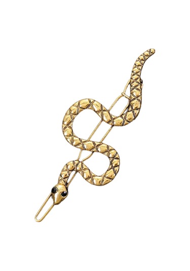 Kadınlar İçin Parıltılı Yapay Elmaslarla Şık Altın Yılan Saç Tokası Saç Dekorasyonu Partiler Ve Düğünler İçin Saç Tokası Antika Altın Siyah D Çok Renkli