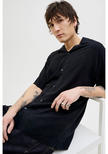 Jack & Jones Jjejeff Solid Resort Erkek Gömlek Siyah