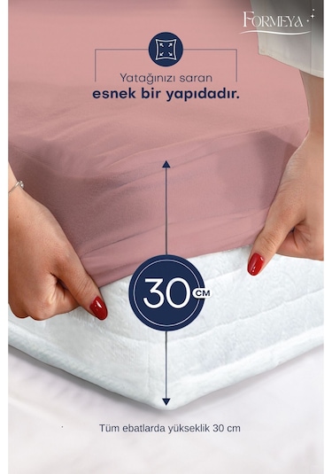 Formeya Pudra Mikro Fitted Sıvı Geçirmez Yatak Koruyucu Alez