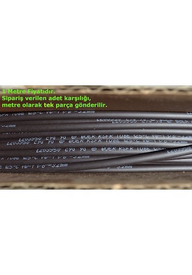 1 Metre 3,2mm Siyah Isı İle Daralan Makaron Kablo Izolasyon
