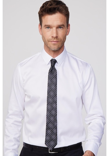 Tudors Slim Fit Non Iron Beyaz Erkek Gömlek-29751-beyaz Beyaz