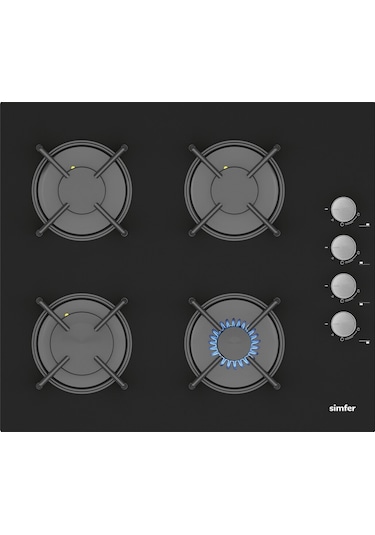 Simfer QS Siyah 2'li Cam Ankastre Set (3500 Ocak + 8703 Davlumbaz)
