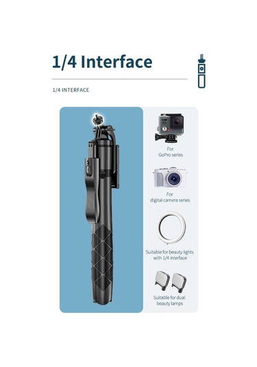 Geeksen L16d Tripod Telefon Tutucu: 1.55m Genişletilebilir, 3 Renkli Işık, Bluetooth Kumanda, Sabit Alüminyum, Seyahat Kolaylığı