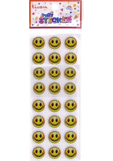 Ticon Puffy Sticker Gülen Yüz - 3 Adet