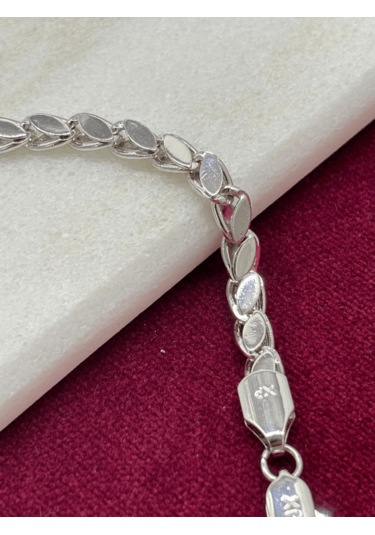 Yaprak Şekilli Parlak Silver Bileklik Gold