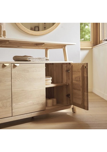 Pola Natural Model Masif Ahşap Büfe, Konsol Ceviz