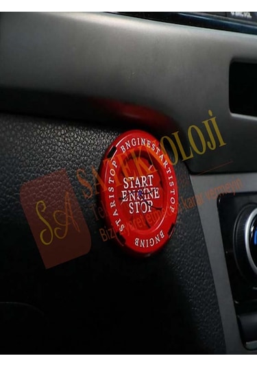 Start Stop Düğme Üzeri Aksesuar Yuvarlak Ssy-Kırmızı