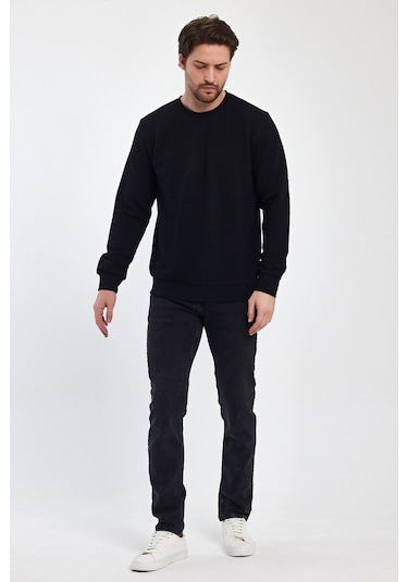 Odda 0007 Pike Sıfır Yaka Sweat Siyah