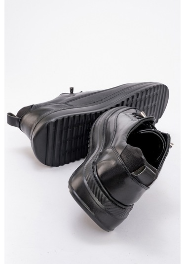 Erkek Kalın Taban Comfort Casual Ayakkabı Gerçek Deri Pc 90402 Siyah Null Siyah