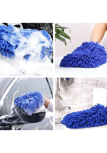 Araba Oto Yıkama Temizlik Eldiveni Süngeri Peluş Büyük Boy 22x19cm