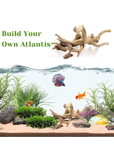 Vkemall Doğal Koral Yapılı Akvaryum Dekorasyonu: Süngerli Dal Yapısı Su Altı Ormanı, Sürüngenluk Ve Mikropeyzajlar İçin 20-25cm Derinleşmiş Ahşap Halka Sağlıklı, Her Bir Farklı Boyut-ağırlık