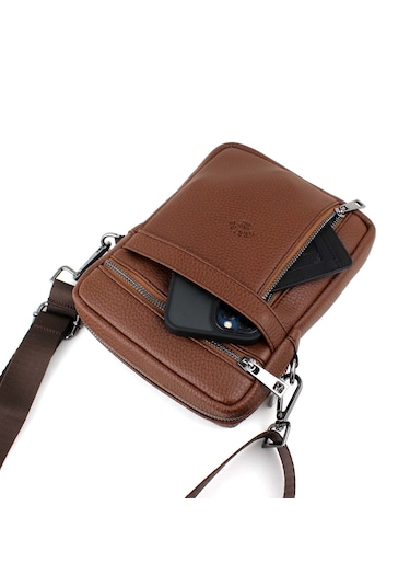 Erkek Taba Askılı Postacı Çanta Omuz Çantası Taba