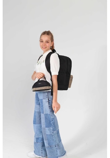 Kaukko Wicker Sırt Çantası Black K1716