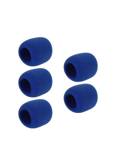 Youmex Mikrofon Köpük Koruması - Gürültü Azaltıcı, 5 Adet Mavi, Standart El Mikrofonları İçin Uyumlu