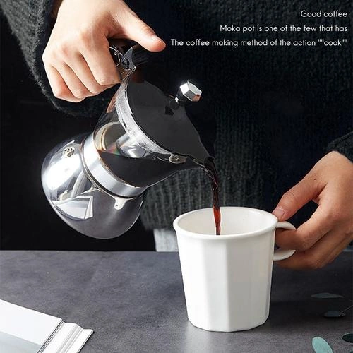 300ml Moka Pot, Stonetop Espresso Maker Küba Kahve Percolator Makinesi Moka İtalyan Espresso Kahve Makinesi Kahve Tencereler
