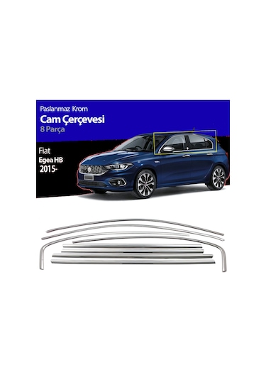 Fiat Egea Hb Cam Çıtası Çerçevesi Komple Set Kromu Nikelajı