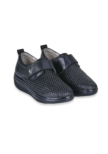 Dr.comfort Dr.5601 Rocker Bottom Lastikli Ortopedik Deri Ayakkabı Diyabetik & Konfor Siyah
