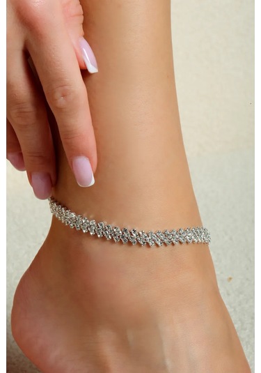 Reva Ayarlanabilir Taşlı Ayak Bilekliği 151417702 Gri