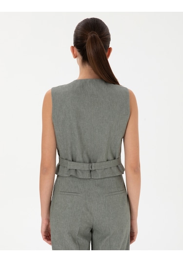 Pierre Cardin Kadın Haki Yelek Dokuma 50306488-vr027 Haki
