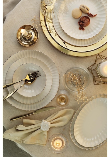 Kütahya Porselen Bone Luz Form 27 Parça 6 Kişilik Yemek Takımı Al