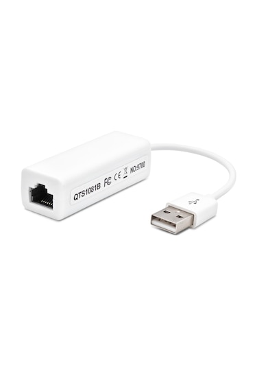Büro Ev Ofis Cihazları İçin Beyaz 10/100mbps Usb2.0 Ethernet Adaptör
