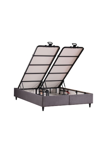 Kilim Mobilya Royal Plus Sandıklı Baza Başlık Paket Yaylı Pedli Yatak Seti Antrasit 160 X 200