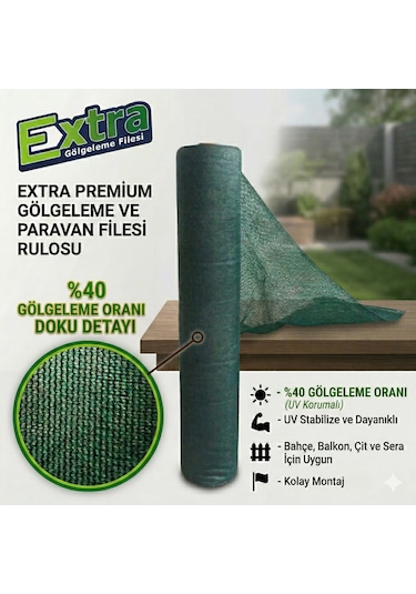 Extra Gölgeleme Filesi %40 - 30 Gr/m2 Yeşil